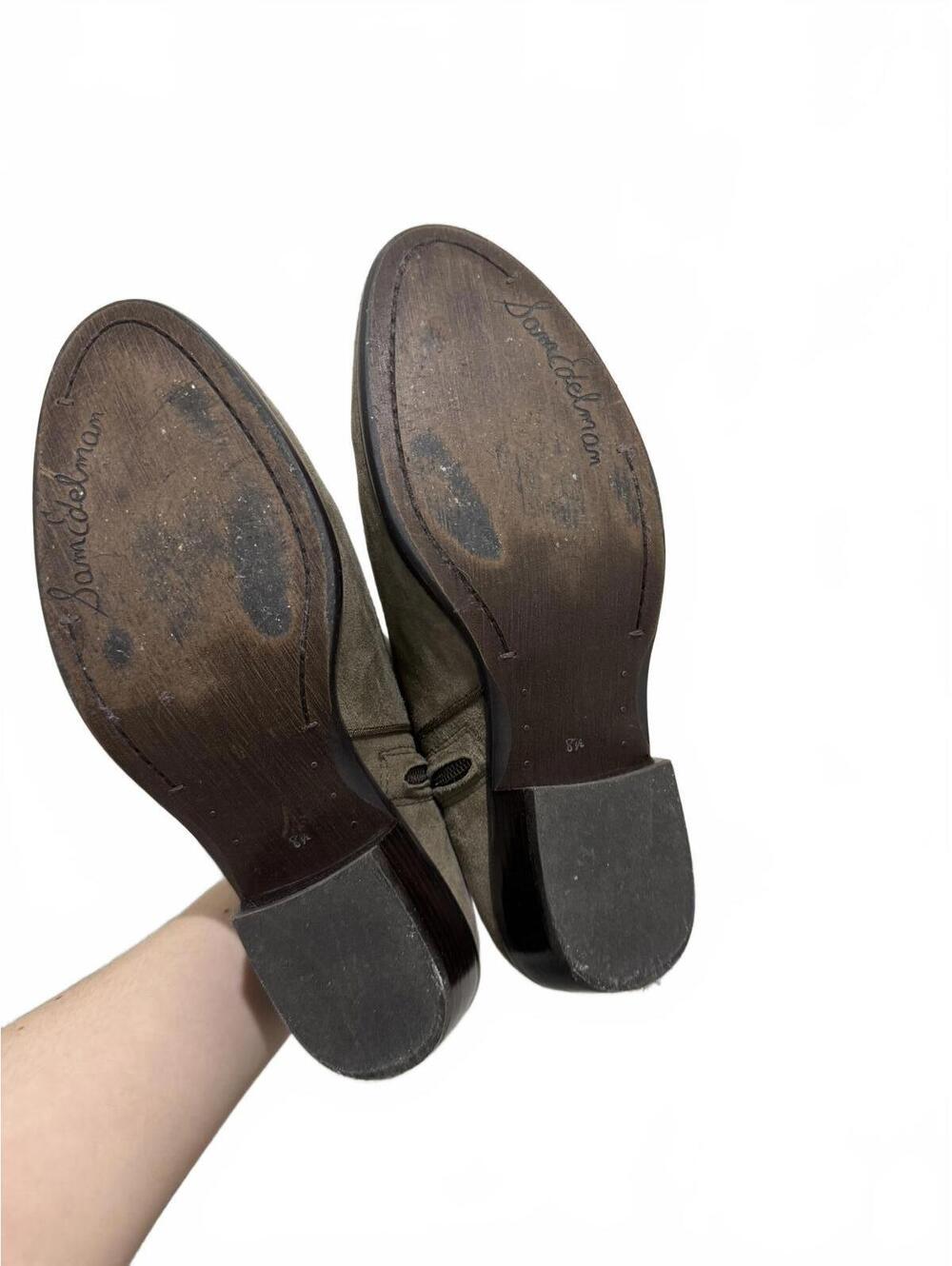 Sam Edelman Petty Olive Green Suede Chelsea Ankle Booties Size 8.5 - Picture 7 of 7